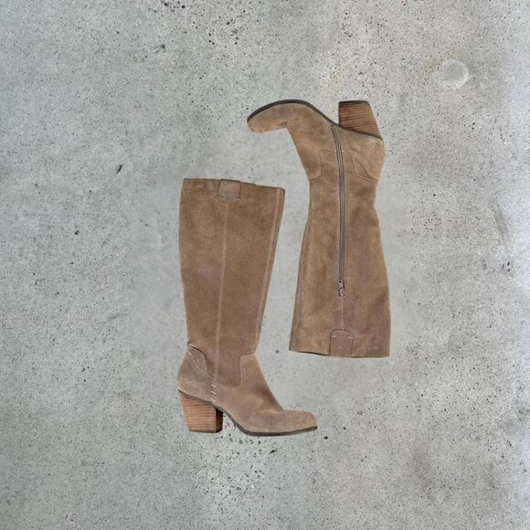 2000s tan suede knee high boots - Picture 1 of 6